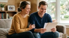 A married couple looking at the best debt consolidation loans for fair credit. 