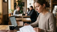 An entrepreneur applying for a business loan without a bank account.
