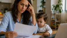 A woman worrying about childcare costing as much as her rent.