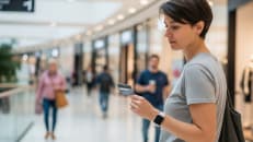 A woman in her 30s thinking about the credit card mistakes she might be making.