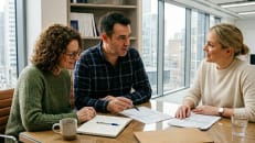 A couple deciding on the right debt consolidation method for their financial situation.