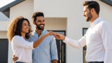 A couple that bought their first home using a first-time homebuyer guide. 