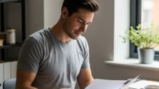 A man learning how to improve his credit score before applying for a business loan.