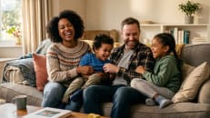 A family that's protected by life insurance.