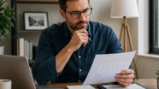 A man deciding between Northwestern Mutual and New York Life insurance. 