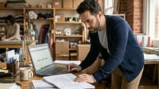 A small business owners reviewing the best OnDeck alternatives for business loans.