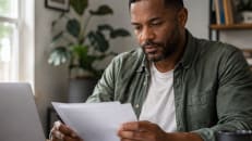 Person reviewing terms for a second debt consolidation loan.