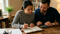 A couple figuring out how to pay off their wedding debt.