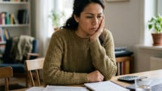 A woman contemplating whether it's worth it to get a debt consolidation loan. 