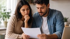 A couple deciding if they should get a joint debt consolidation loan.