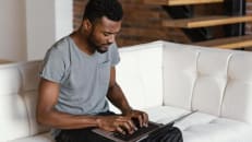 A man learning how to refinance his mortgage. 