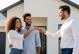 A couple that bought their first home using a first-time homebuyer guide. 