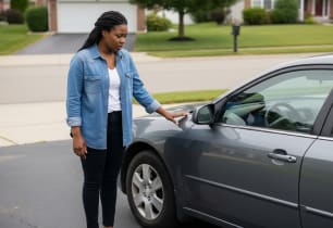 A woman wondering what will happen if her car insurance lapses. 