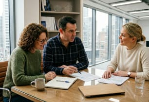 A couple deciding on the right debt consolidation method for their financial situation.