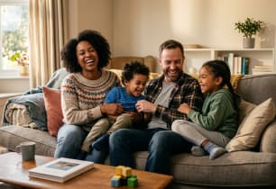 A family that's protected by life insurance.
