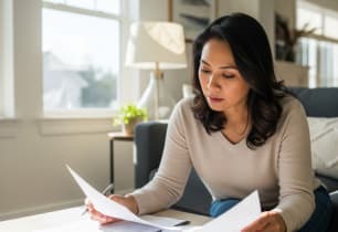 A woman learning more about mortgage points. 