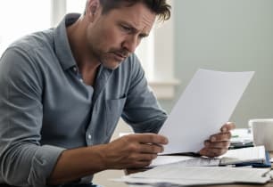 A man who is learning about how to avoid personal loan scams.