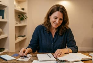 A small business owner learning about how to avoid using personal savings for her business expenses.