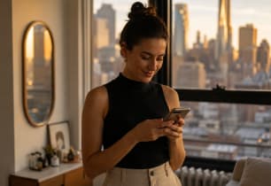 Renter reviewing renters insurance options in NYC.