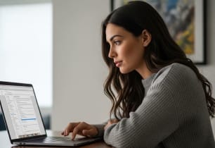 A woman learning about a second mortgage.