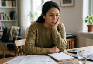 A woman contemplating whether it's worth it to get a debt consolidation loan. 