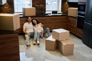 couple moving in to new home