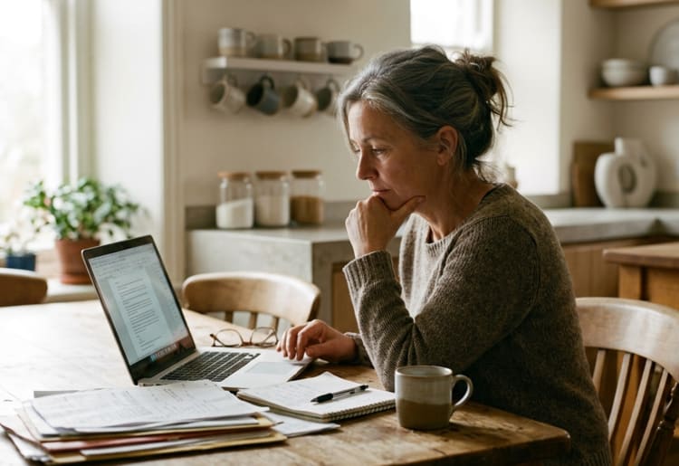 Person reviewing financial paperwork before deciding on a 401(k) hardship withdrawal.