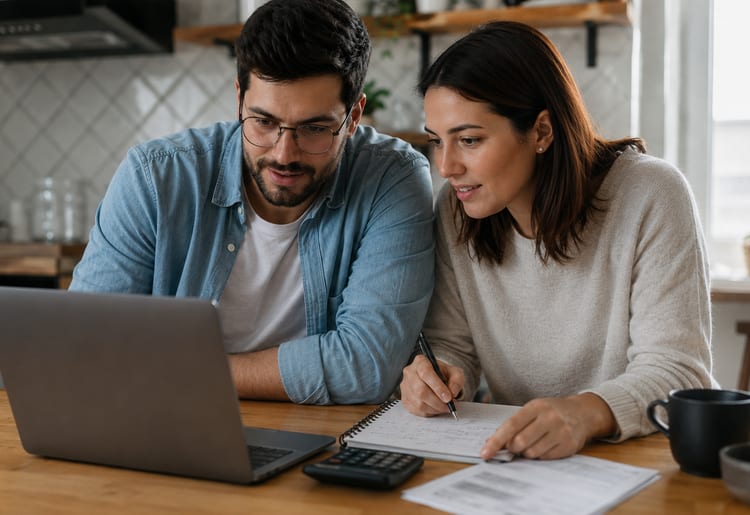 Couple saving for a home down payment.