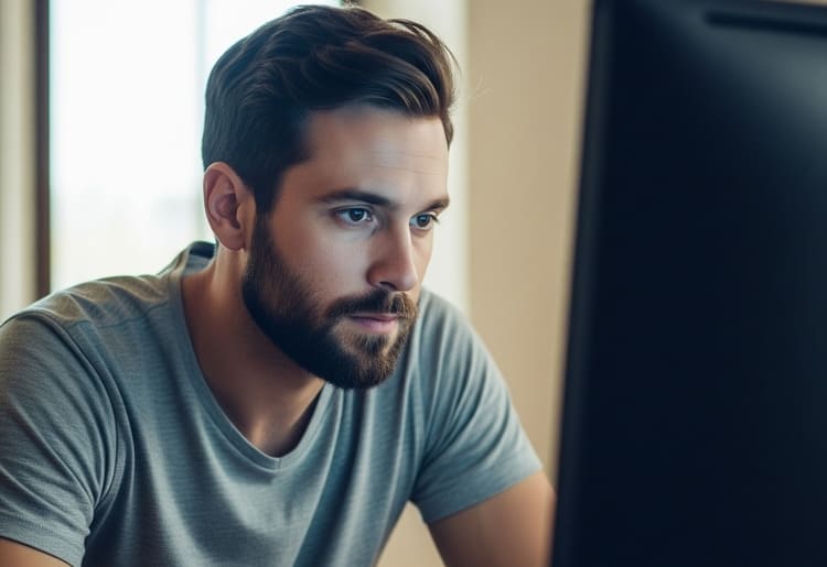 A man learning about debt relief programs.