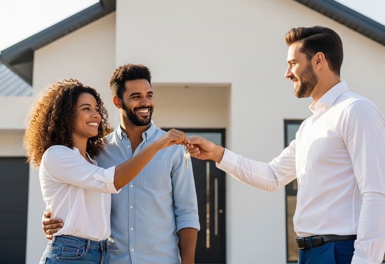A couple that bought their first home using a first-time homebuyer guide. 
