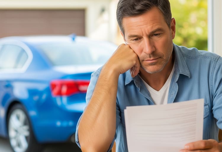 A man deciding whether he should get full coverage or liability car insurance.