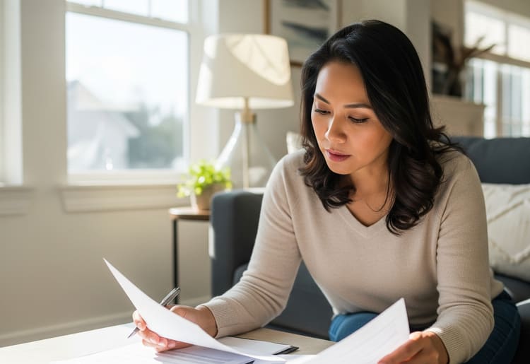 A woman learning more about mortgage points.
