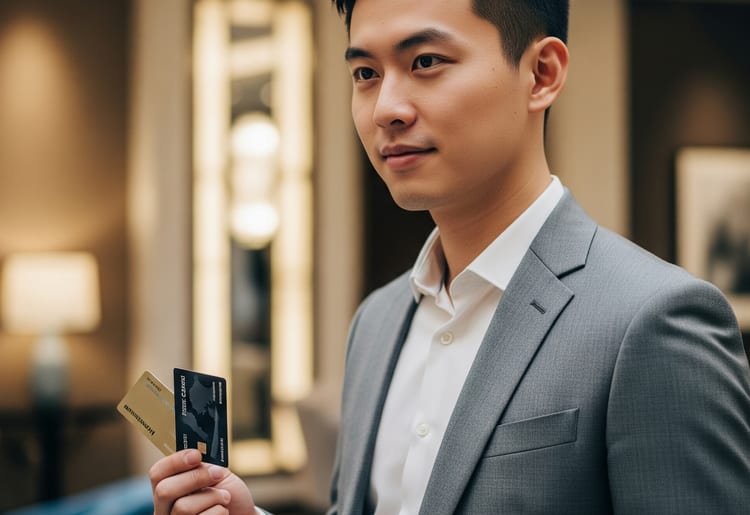 A man wondering if his premium credit cards are worth the fee. 