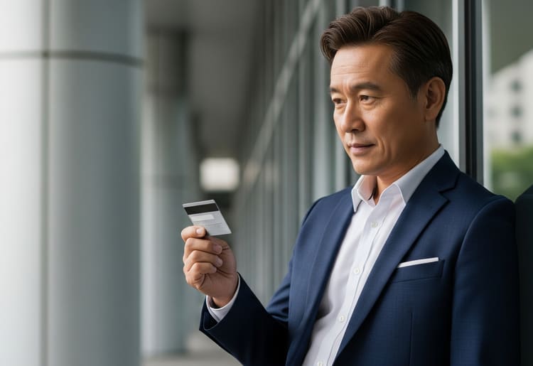 A man holding his credit card, wondering what parks he isn't aware of. 