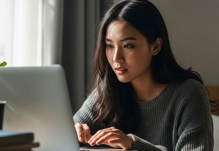 A woman learning about capital gains tax rates.