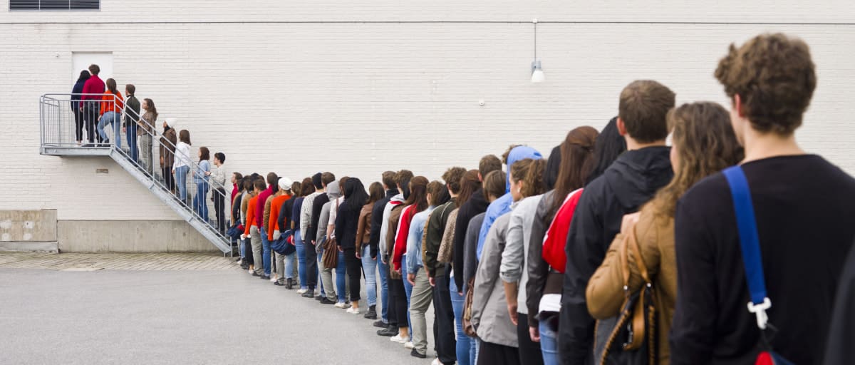 people standing in a line